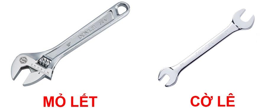 Cờ lê và mỏ lết khác nhau về thiết kế