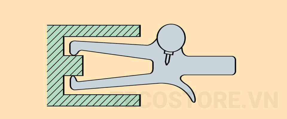 Đo kích thước ngoài của vấu lồi Đo kích thước ngoài của vấu lồi