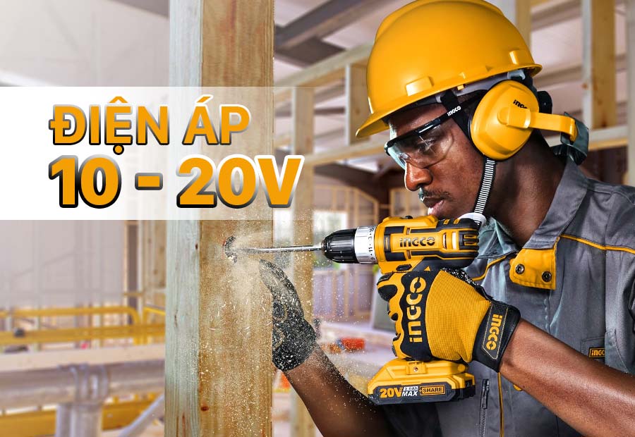 Máy khoan pin cầm tay Ingco điện áp 10-24V Máy khoan pin cầm tay Ingco điện áp 10-24V