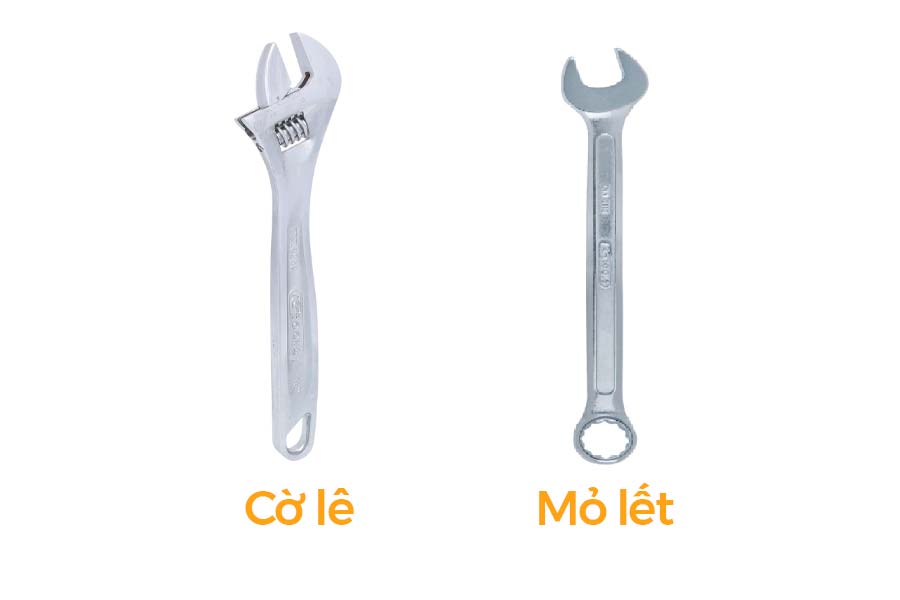 Sự phân biệt giữa cờ lê và mỏ lết