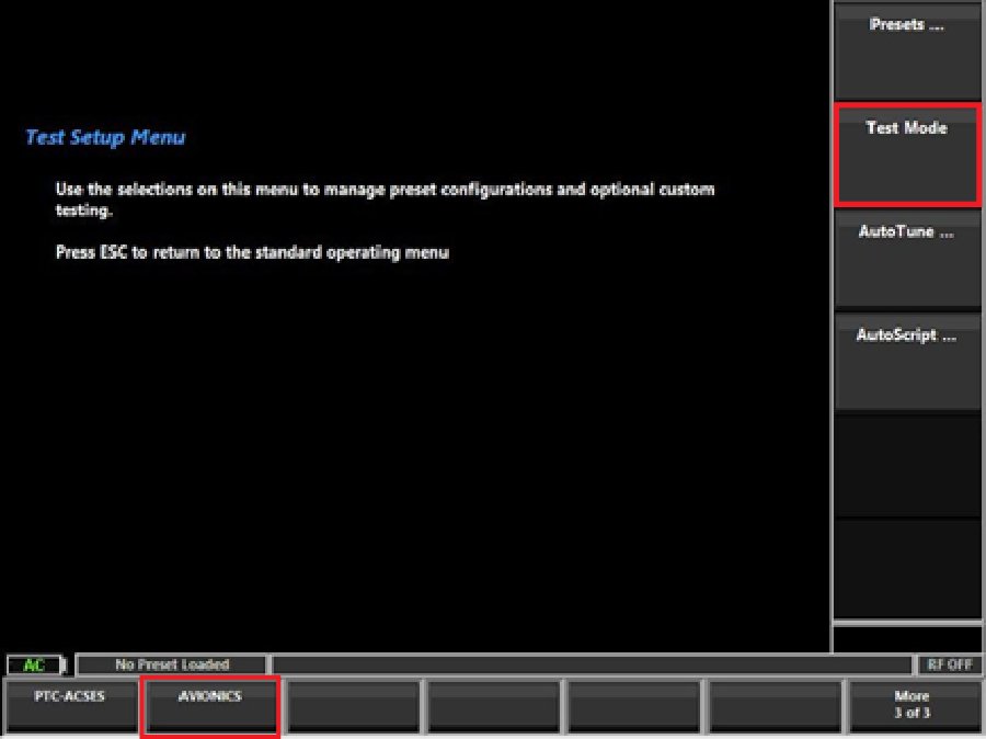 Chế độ Avionics Test