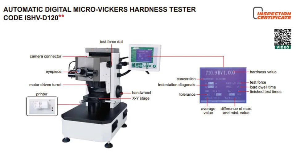 Máy đo độ cứng độ cứng Vickers/Knoop
