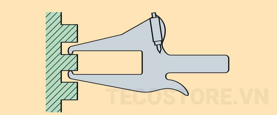 Đo độ dày hoặc kích thước bên ngoài (OD) tại vị trí hẹp, hạn chế