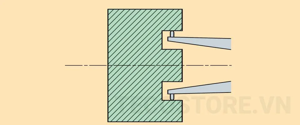 Đo kích thước trong (ID) ở 2 phía của vấu lồi