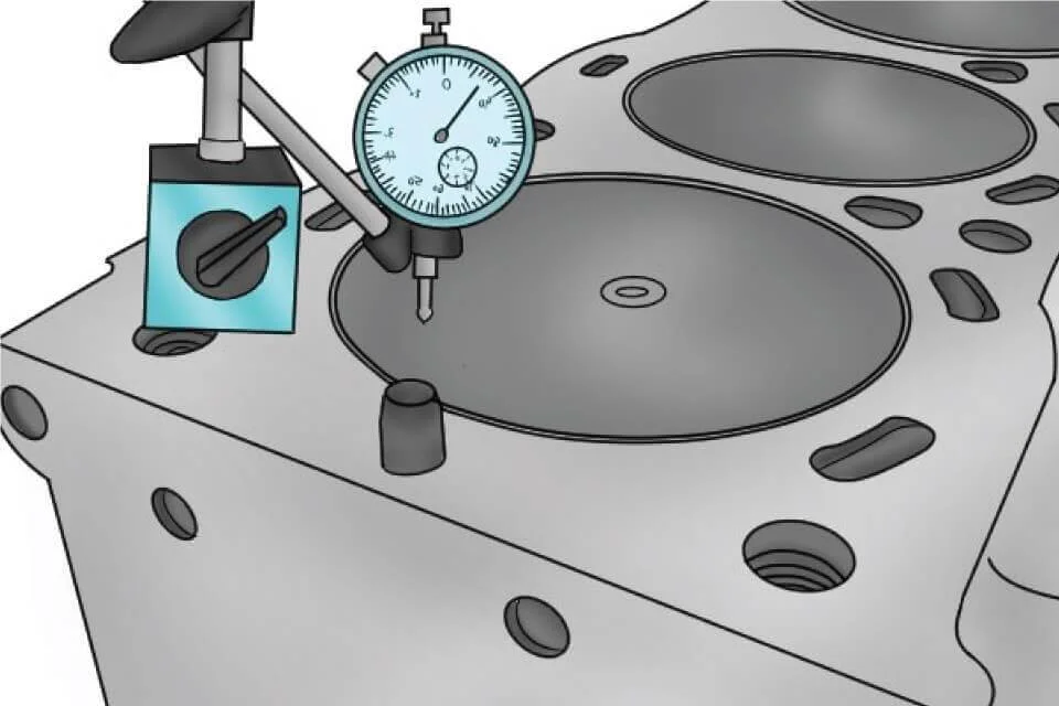 Để đế gá đồng hồ so theo chiều dọc