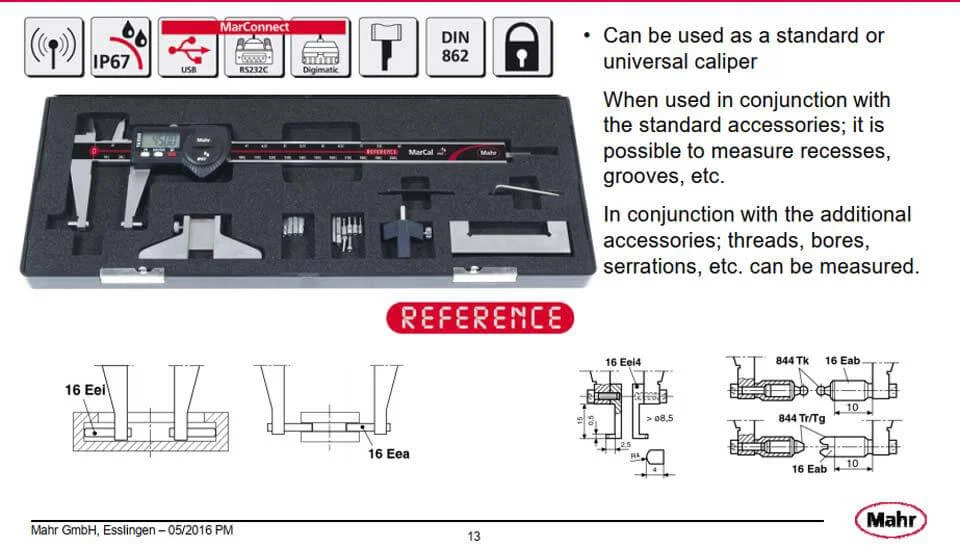 Dòng thước kẹp điện tử đa năng 16 EWV của Mahr Dòng thước kẹp điện tử đa năng 16 EWV của Mahr