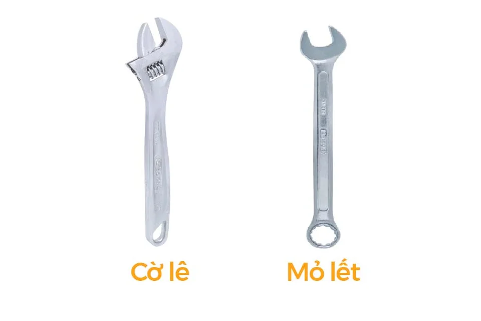 Sự phân biệt giữa cờ lê và mỏ lết